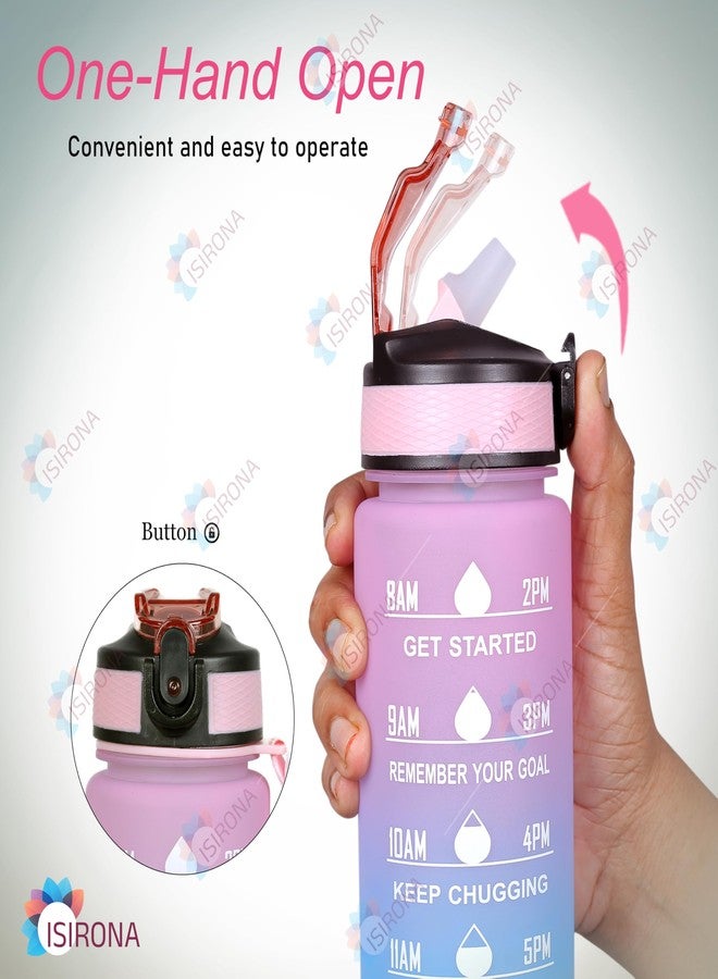 ISIRONA Motivational Water Bottle 1 litre Sipper Bottle For Adults With Time Measurement BPA Free Non-Toxic Water bottle for office,Water bottle for gym-||MULTI COLOR|| - Image 4